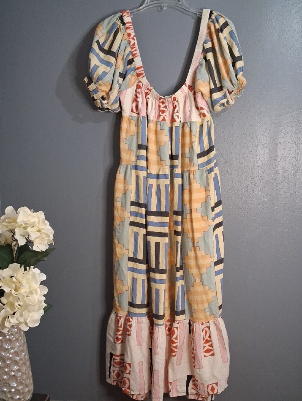 Kimchi Blue Multi-Color Geometric Tiered Maxi Dress - Picture 11 of 11